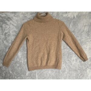 ALL CASHMERE CHARTER CLUB SOFT SWEATER TURTLENECK TAN CAMEL LONG SLEEVE KIDS M